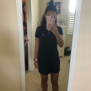 Navy Blue The Mesh Mini Polo Dress